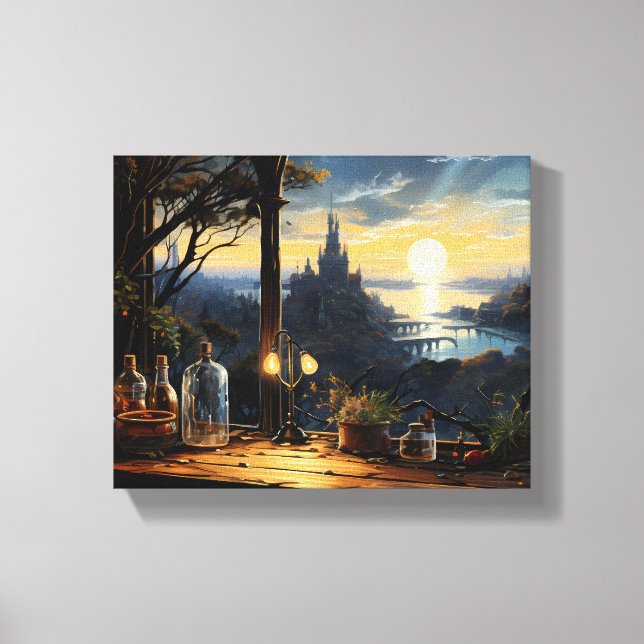 Toile Banc Magic Workshop surplombant une baie d'Imagina (Recto)