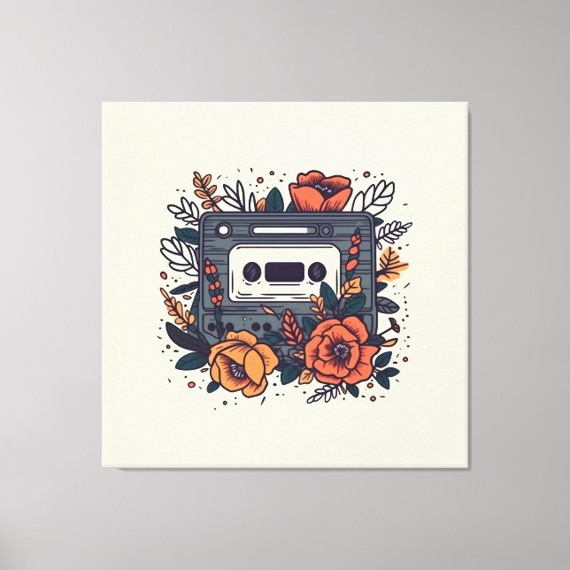 Toile Bande de cassette florale (Recto)