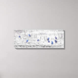 Toile Bande de l'art du mur du héron bleu