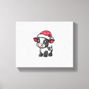 Toile Bande-dessinée de Noël de la vache mignonne X-Mas