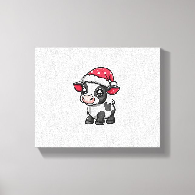Toile Bande-dessinée de Noël de la vache mignonne X-Mas (Recto)