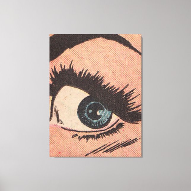 Toile Bande dessinée de Roy Lichtenstein Style Œil Bleu (Recto)