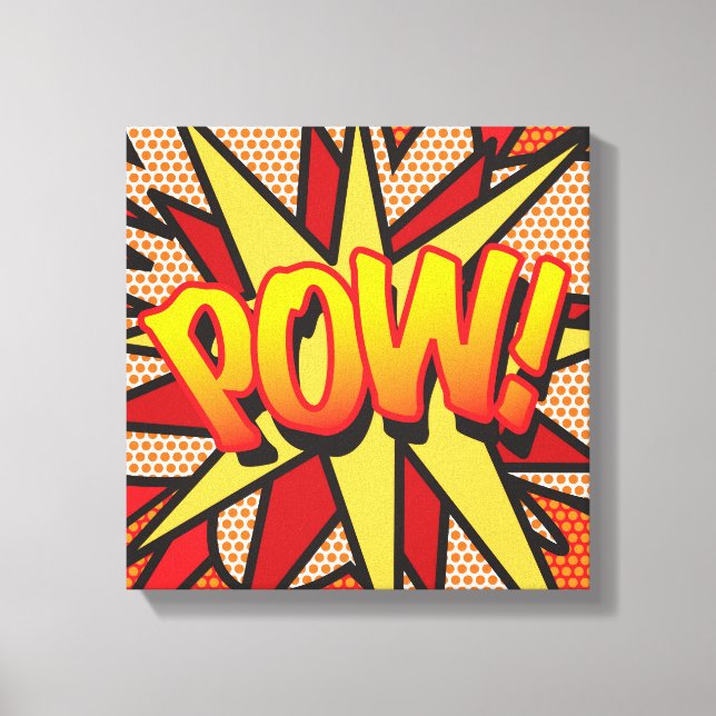 Toile Bande dessinée Pop Art POW Super-héros (Recto)