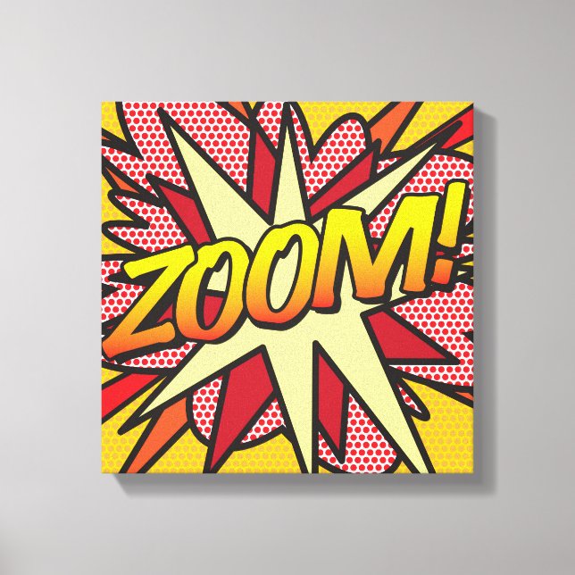 Toile Bande dessinée Pop Art ZOOM Super-héros (Recto)