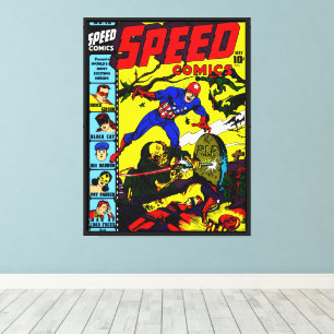 Toile Bande dessinée SPEED des années 1940