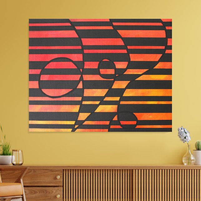 Toile Bandes de coucher de soleil abstrait avec des form (Insitu(Salon))