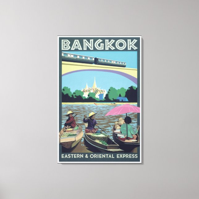 Toile Bangkok, Thaïlande Vintage voyage (Recto)