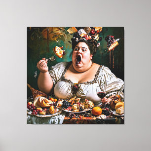 Toile "Banquet du Chaos" Œuvre d'art surréaliste colorée