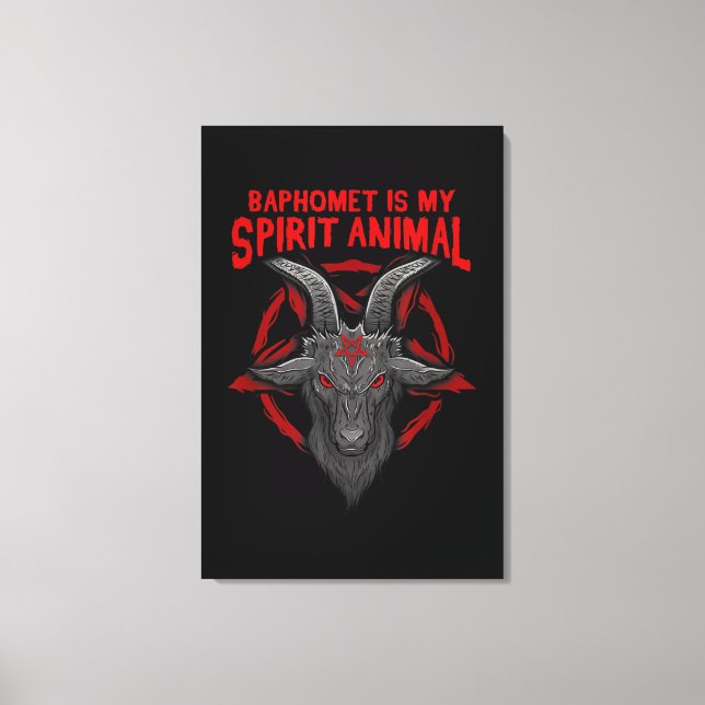 Toile Baphomet Est Mon Esprit Animal I Satanic Occult Ch (Recto)