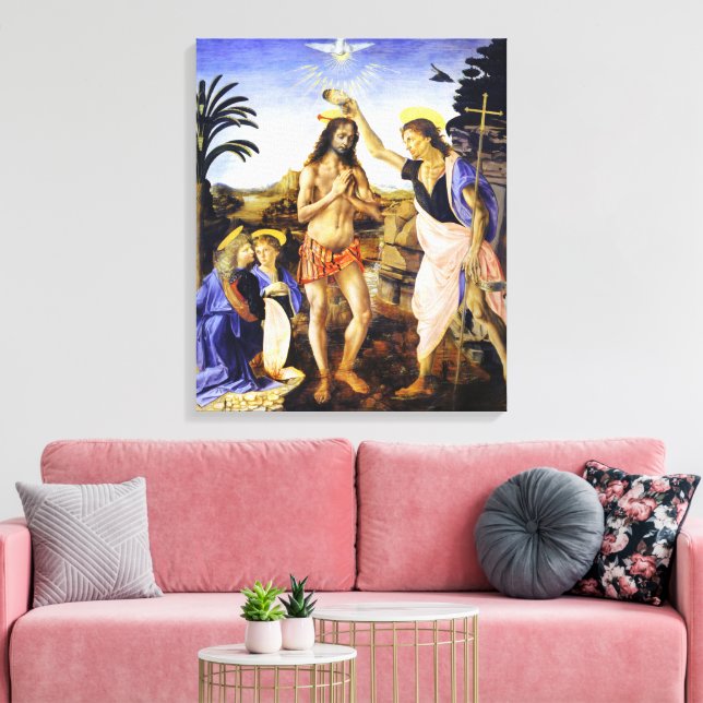 Toile Baptême du Christ de Léonard de Vinci Beaux-Arts (Insitu(Salon))