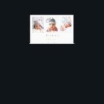 Toile Baptême personnalisé photo garçon moderne fille<br><div class="desc">Pour un baptême élégant,  neutre du genre. Un arrière - plan blanc chic. Personnalisez et ajoutez 3 photos verticales,  le nom de l'enfant et la date du baptême. Lettres noires et dorées.</div>