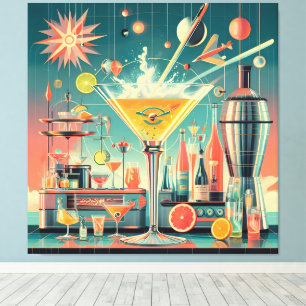Toile Bar à martini citrus futuriste du milieu du siècle