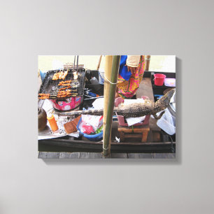 Toile Barbecue de viande de crocodile ... Thaïlande Stre