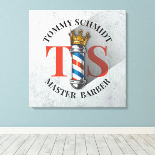Toile Barber Hair Shop King Crown Barber Pole Hair Salon