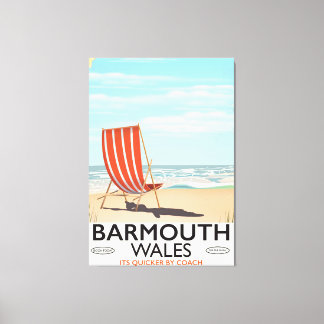 Toile Barmouth North wales affiche de voyage vintage