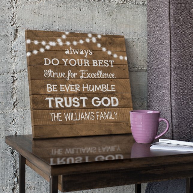 Toile Barn Bois Chaîne Lumières Famille Personnalisée De (Créateur téléchargé)