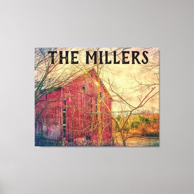 TOILE BARN TOM PERSONNALISÉ ART STRETCHED CANVAS (Recto)