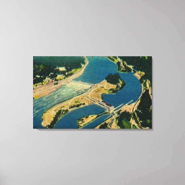Toile Barrage de Bonneville et fleuve Columbia d'Air (Recto)