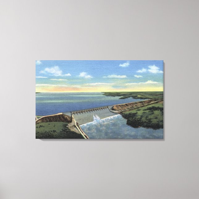 Toile Barrage John Martin (Caddoa) sur la rivière Arkans (Recto)