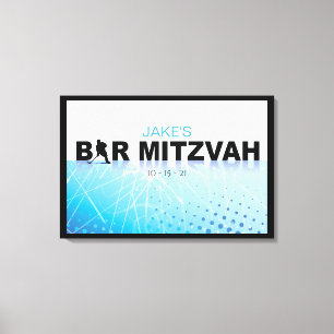 Toile Barre Mitzvah d'HOCKEY Signe-Dans la carte mémoir