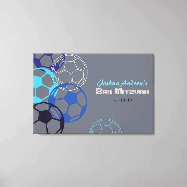 Toile Barre SOCCER Bat MitzvahSe connecter Carte 24x36 (Recto)