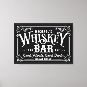 Toile Barre Whiskey noir et blanc