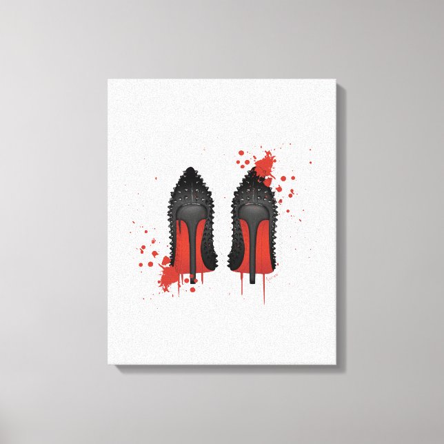 Toile Bas rouge stilettos chaussures talons hauts & spat (Recto)