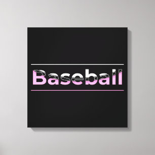 Toile Base-ball Féminin - Typographie Géométrique Rose