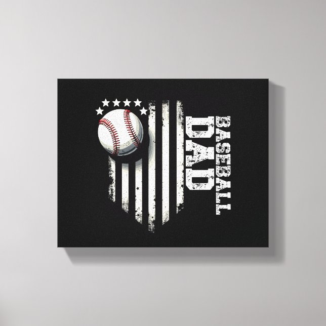 Toile Baseball DAD USA American Flag Fête des pères 4ème (Recto)