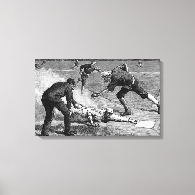 Toile Baseball vintage par Thure De Thulstrup, 1885 (Recto)