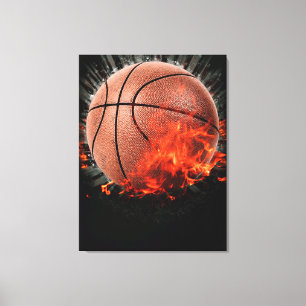 Toile Basket-ball enflammé