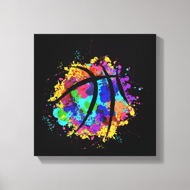 Toile Basket-ball vintage Graphisme Design Cool Basketba (Recto)