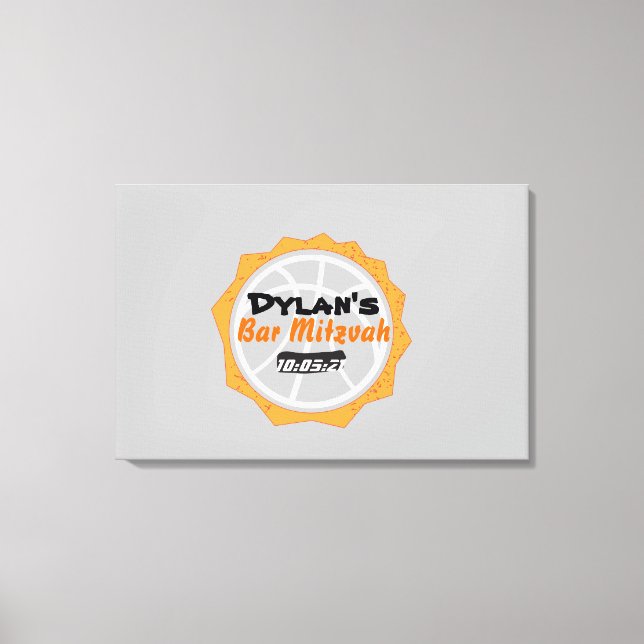 Toile Basketball Bar Mitzvah Connexion Carte Mémoire (Recto)