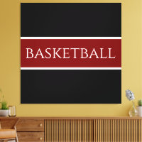 BASKETBALL Texte Athlétique Rayures Rouge Foncé No