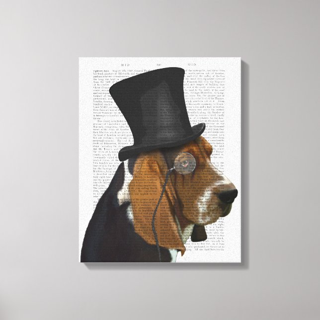 Toile Basset Hound, Hound officiel et Casquette (Recto)