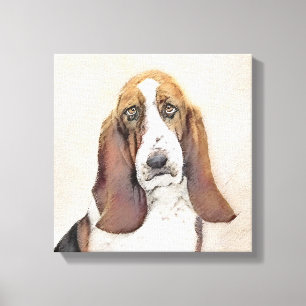 Toile Basset Hound Peinture - Cute Original Chien Art