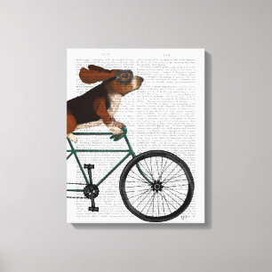 Toile Basset Hound sur vélo