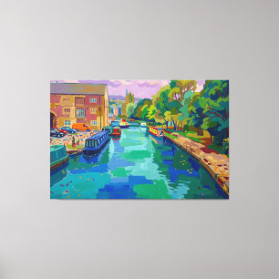 Toile Bassin du canal de Sowerby Bridge, peinture de sty