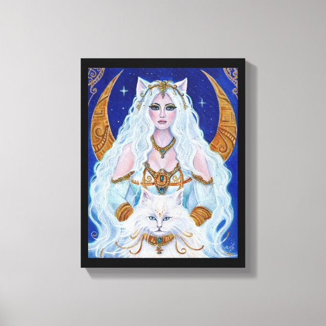 Toile Bastet Art de la déesse égyptienne par Renee Lavoi (Recto)