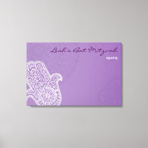Toile Bat mitzvah Hemsa Canvas Connexion Carte-violet