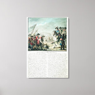 Toile Bataille d'Almansa, le 25 avril 1707, gravé par J