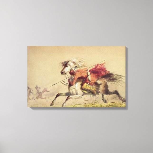 Toile Bataille De Blue Water Creek Par Alfred Jacob Mill (Recto)