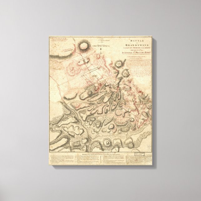 Toile Bataille de Brandywine Carte de la révolution amér (Recto)
