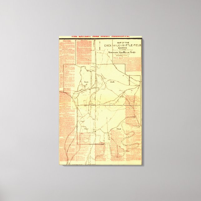 Toile Bataille de Chickamauga - Carte panoramique de la  (Recto)