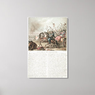Toile Bataille de Fontenoy, 1745, gravé par Louis Le Co