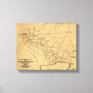 Toile Bataille de Shiloh - carte panoramique 5 de guerre