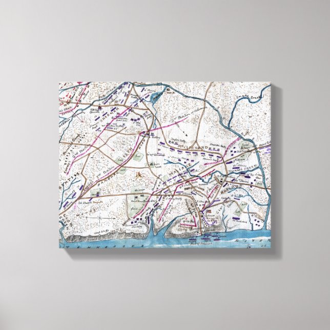 Toile Bataille de Shiloh - Guerre civile Carte panoramiq (Recto)