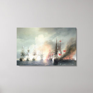 Toile Bataille navale Russe-Turque de Sinop