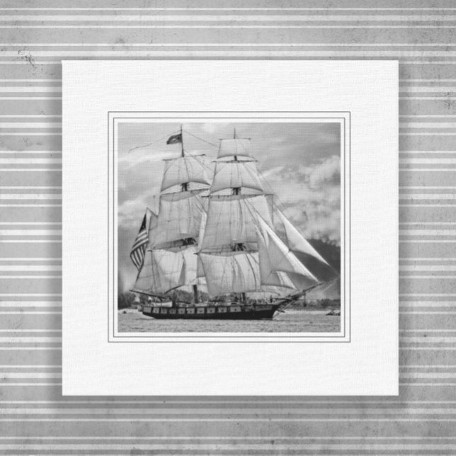 Toile Bateau à voile blanc et noir goélette  (Créateur téléchargé)