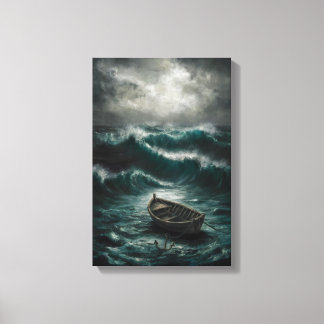 Toile Bateau abandonné dans Stormy Waters Ocean Art